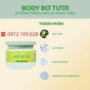 Thành phần từ thiên nhiên Kem body bơ Huyền Phi